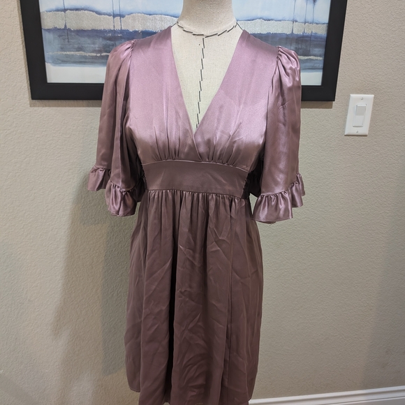 Betsey Johnson Dusty Pink Silk Midi Dress - Picture 1 of 6